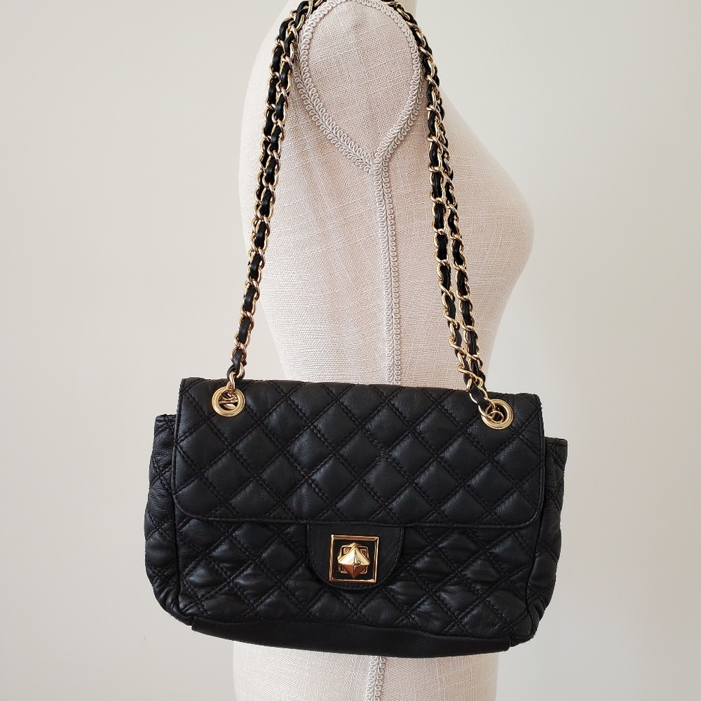 Paradox Quilted Navy Blue Chain Leather Bag